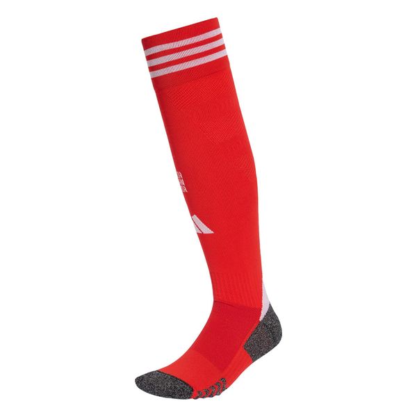 Getry podstawowe FC Bayern 25/26. Czerwone legginsy męskie ADIDAS, bez wzorów, do piłki nożnej. Za 99.95 zł.