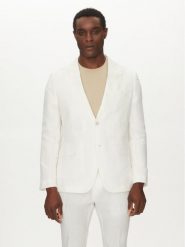 BOSS Marynarka C-Huge-Peak-252 50540516 Biały Slim Fit. Białe marynarki męskie Boss, m, bez wzorów, ze lnu. Za 1,339.00 zł.
