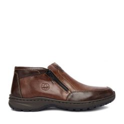 Botki Rieker. Brązowe sztyblety męskie Rieker, bez obcasa, bez zapięcia. Za 359.99 zł.