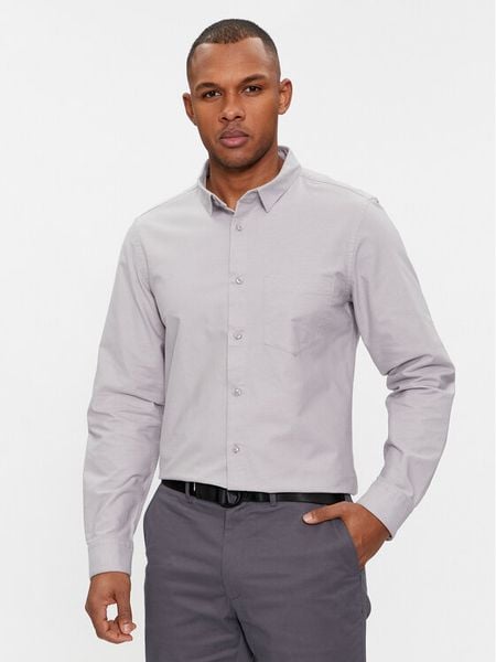 Calvin Klein Koszula Oxford K10K112155 Szary Regular Fit. Szare koszule męskie Calvin Klein, m, bez wzorów, z bawełny, bez kołnierzyka, bez ramiączek. Za 269.99 zł.