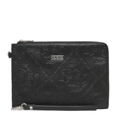 Saszetka Guess. Czarne saszetki męskie Guess, z aplikacjami, młodzieżowe, małe. Za 189.99 zł.