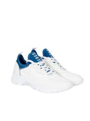 Bikkembergs Sneakersy "Koleby" | B4BKM0131 | Koleby | Mężczyzna | Biały, Niebieski, Turkusowy. Białe buty sportowe na co dzień męskie Bikkembergs, m, bez wzorów, bez ramiączek, bez kaptura. W wyprzedaży za 599.00 zł.