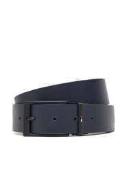 Tommy Hilfiger Pasek Męski AM0AM13821 Granatowy. Niebieskie paski męskie Tommy Hilfiger, bez wzorów, ze skóry. Za 239.99 zł.