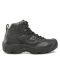 Trekkingi Keen. Czarne buty trekkingowe męskie Keen, bez wzorów, sportowe, bez obcasa, bez zapięcia. Za 489.99 zł.