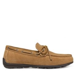 Mokasyny Geox. Brązowe mokasyny męskie Geox, bez zapięcia. Za 319.99 zł.