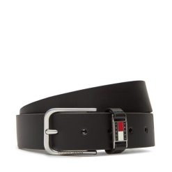 Pasek Męski Tommy Jeans. Czarne paski męskie Tommy Jeans, bez wzorów, z jeansu. Za 179.99 zł.
