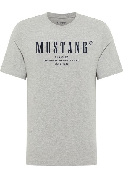 Męski T-Shirt Mustang Style Alex Mid Grey Mélange 1017330 4140. Szare t-shirty męskie Mustang, m, bez wzorów, bez kołnierzyka, bez ramiączek. Za 69.99 zł.