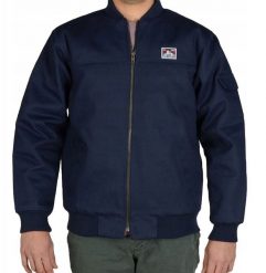 Kurtka Ben Davis Bomber Jacket Navy. Niebieskie kurtki męskie Wrangler, m, bez wzorów, bez ramiączek, bez kaptura. Za 409.17 zł.