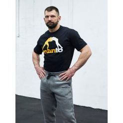 Koszulka sportowa męska MANTO Logo z krótkim rękawem. Czarne t-shirty sportowe męskie Manto, m, bez wzorów, sportowe, bez ramiączek. Za 99.00 zł.