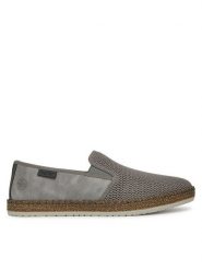Rieker Półbuty B5265-43 Szary. Szare codzienne półbuty męskie Rieker, bez wzorów, z materiału, bez obcasa, bez zapięcia. Za 219.99 zł.
