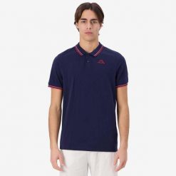 Polo Kappa Logo Korpo Ezio 2. Czerwone koszulki polo męskie Kappa, l, bez wzorów, bez kołnierzyka, bez ramiączek. Za 165.50 zł.