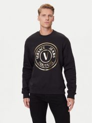 Versace Jeans Couture Bluza 79GAIT01 CF00T Czarny Regular Fit. Czarne bluzy nierozpinane męskie Versace Jeans Couture, m, bez wzorów, z bawełny, bez ramiączek, bez kaptura. Za 929.99 zł.