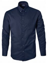 Delikatnie Taliowana Koszula Weekendowa - Pako Jeans - Granatowa. Niebieskie koszule męskie Pako Jeans, l, bez wzorów, z bawełny, bez kołnierzyka, bez ramiączek. Za 185.00 zł.