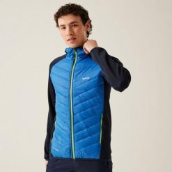 Kurtka turystyczna hybrydowa męska Andreson VIII. Niebieskie kurtki męskie Regatta, m, bez wzorów, sportowe, bez ramiączek, bez kaptura. W wyprzedaży za 231.10 zł.