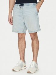 Guess Jeans Szorty jeansowe M5GD35 D5M51 Błękitny Regular Fit. Niebieskie szorty męskie Guess Jeans, z aplikacjami, z bawełny. Za 179.99 zł.