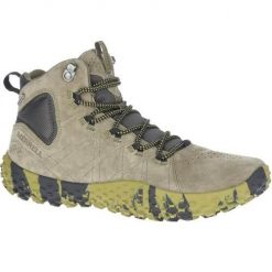 Buty trekkingowe męskie Merrell Wrapt Mid. Zielone buty trekkingowe męskie Merrell, bez wzorów, z materiału, bez zapięcia, trekkingowe. Za 812.00 zł.