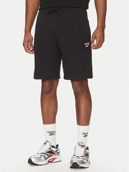 Reebok Szorty sportowe 100221791 Czarny Regular Fit. Czarne szorty sportowe męskie Reebok, bez wzorów, z bawełny, sportowe. Za 109.99 zł.