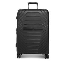 Walizka średnia Beverly Hills Polo Club. Czarne walizki męskie Beverly Hills Polo Club, bez wzorów, średnie. Za 359.99 zł.