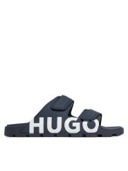 HUGO Klapki Evander 50542042 Granatowy. Niebieskie klapki i japonki męskie Hugo, bez wzorów, ze skóry. Za 299.99 zł.