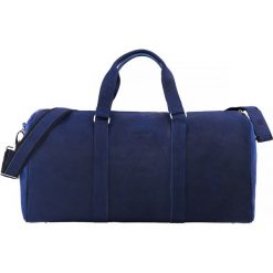 Skórzana torba męska podróżna BRODRENE BL20 granatowa - granatowy. Niebieskie torby męskie na ramię Brødrene, bez wzorów, ze skóry, eleganckie, na ramię. Za 599.99 zł.