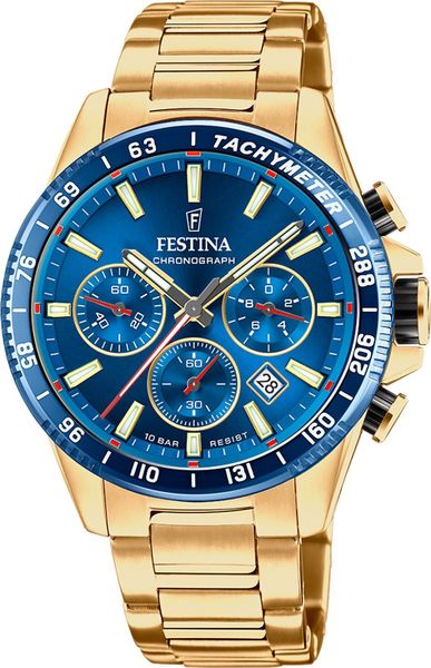 Zegarek Festina Zegarek męski Festina F20634-3 złoty. Żółte zegarki męskie Festina, złote. Za 1,099.00 zł.
