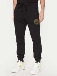 Versace Jeans Couture Spodnie dresowe 78GAAT00 Czarny Regular Fit. Czarne spodnie dresowe męskie Versace Jeans Couture, bez wzorów, z bawełny. Za 499.99 zł.