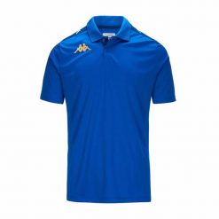 Polo Kappa Ghiolo. Niebieskie koszulki polo męskie Kappa, bez wzorów, sportowe, bez kołnierzyka, bez ramiączek. Za 172.00 zł.