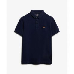Koszulka polo z piki Superdry Classic. Niebieskie koszulki polo męskie Superdry., m, bez wzorów, bez kołnierzyka, bez ramiączek. Za 236.50 zł.