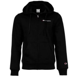 Bluza męska Champion Full Zip Hoodie. Czarne bluzy z kapturem męskie CHAMPION, m, bez wzorów, z bawełny, z kapturem. Za 341.76 zł.