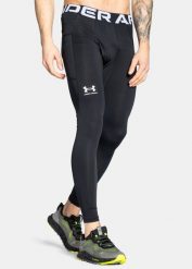 Legginsy treningowe męskie czarne Under Armour ColdGear Leggings. Czarne legginsy męskie Under Armour, l, bez wzorów, z elastanu. Za 139.99 zł.
