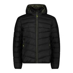 Kurtka z kapturem CMP. Czarne kurtki męskie CMP, bez wzorów, z puchu, sportowe, bez ramiączek, z kapturem. Za 508.50 zł.