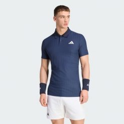 Koszulka Polo Tenisowa Climacool+ Airchill Freelift. Niebieskie koszulki polo męskie ADIDAS, bez wzorów, sportowe, bez kołnierzyka, bez ramiączek. Za 279.00 zł.