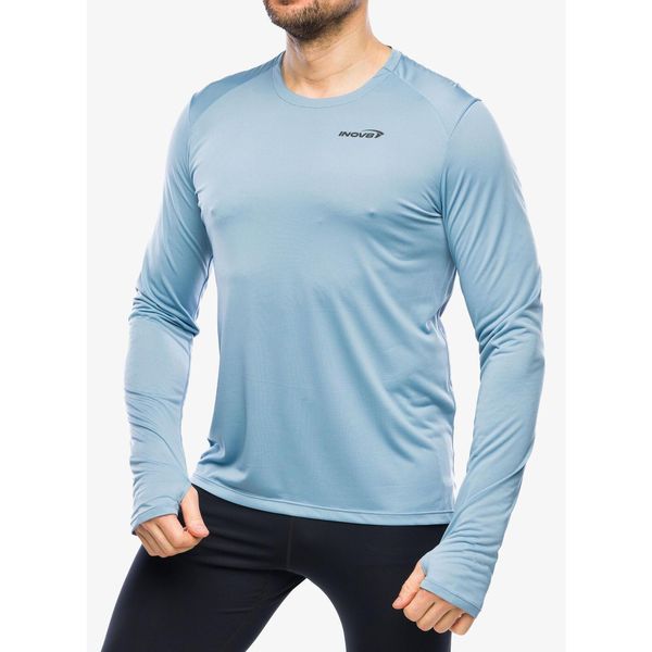 Bluza biegowa męska Inov-8 Performance Long Sleeve. Niebieskie bluzy nierozpinane męskie Inov-8, m, bez wzorów, bez ramiączek, bez kaptura. Za 109.99 zł.