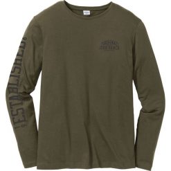 Shirt z długim rękawem Regular Fit bonprix ciemnooliwkowy. Koszulki męskie z długim rękawem marki bonprix. Za 24.99 zł.