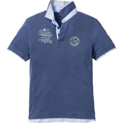 Shirt polo z podwójnym kołnierzykiem bonprix indygo. Niebieskie koszulki polo męskie bonprix, sportowe, z podwójnym kołnierzykiem. Za 74.99 zł.