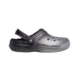 Klapki sandały Crocs Classic Glitter Lined Clog Srebrne 205842-067. Czarne klapki i japonki męskie Crocs, bez wzorów. Za 189.00 zł.