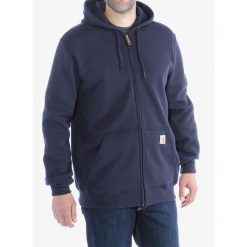 Bluza rozpinana męska Carhartt Zip Hooded Sweatshirt. Niebieskie bluzy rozpinane męskie Carhartt, m, bez wzorów, casualowe, bez ramiączek, z kapturem. Za 302.99 zł.