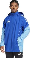 Kurtka męska Adidas Kurtka męska Tiro 25 Competition All-Weather niebieska JI8930 M. Niebieskie kurtki męskie ADIDAS, m, bez wzorów, bez ramiączek, bez kaptura. Za 409.31 zł.