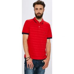 Tommy Hilfiger - Polo. Różowe koszulki polo męskie Tommy Hilfiger, z bawełny, polo, z krótkim rękawem. W wyprzedaży za 299.90 zł.