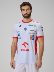 4F Koszulka meczowa replika domowa z sezonu 2025/26 męska 4F x ZAKSA Kędzierzyn-Koźle - biała S. Białe t-shirty męskie 4f, l, bez wzorów, z dzianiny, sportowe, bez ramiączek. Za 179.99 zł.