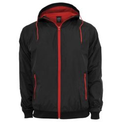 Męska Kontrastowa Kurtka Soft Shell. Czarne kurtki męskie Urban Classics, l, bez wzorów, sportowe, bez ramiączek, bez kaptura. Za 187.99 zł.