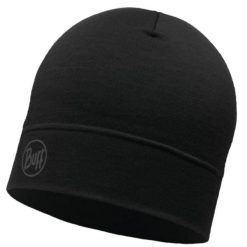 Czapka dla dorosłych Buff Merino Lightweight Beanie. Czarne czapki męskie Buff, bez wzorów, z wełny, sportowe. Za 129.90 zł.