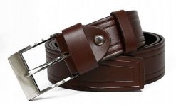 Pasek męski Rovicky [D] PRS-05-BGE brązowy. Brązowe paski męskie ROVICKY, z aplikacjami, ze skóry, klasyczne. Za 47.99 zł.