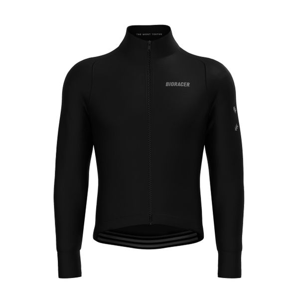 Winter Cycling Jacket Insulating Windproof Men - Tempest Protect Pixel Black. Czarne kurtki treningowe męskie BIORACER, m, bez wzorów, bez kaptura, rowerowe. Za 855.50 zł.