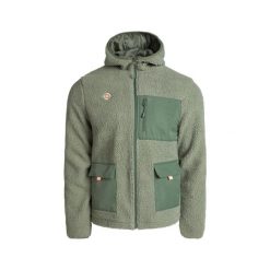 Kurtka polarowa RENO unisex z kapturem, ciepła i z funkcjonalnymi kieszeniami. Zielone kurtki męskie IZAS, na zimę, m, bez wzorów, z polaru, eleganckie, bez ramiączek, z kapturem. Za 399.96 zł.