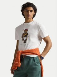 Polo Ralph Lauren T-Shirt 710B16611001 Biały Slim Fit. Białe koszulki polo męskie Polo Ralph Lauren, m, bez wzorów, z bawełny, bez kołnierzyka, bez ramiączek. Za 639.99 zł.