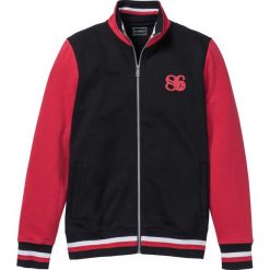 Bluza rozpinana Slim Fit bonprix czarno-czerwony. Bluzy rozpinane męskie bonprix. Za 59.99 zł.