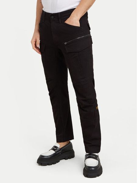G-Star Raw Spodnie materiałowe Zip Cargo 3D D25665-D846 Czarny Tapered Fit. Czarne spodnie na co dzień męskie G-Star Raw, bez wzorów, z bawełny, retro. Za 279.99 zł.