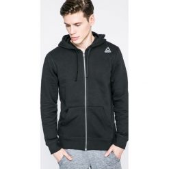 Reebok - Bluza. Czarne bluzy rozpinane męskie Reebok, l, z bawełny, z kapturem. W wyprzedaży za 139.90 zł.