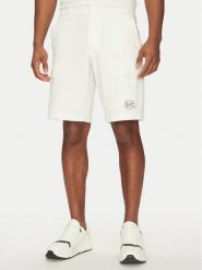 EA7 Emporio Armani Szorty sportowe 7M000196 AF13554 U0005 Biały Regular Fit. Białe szorty sportowe męskie EA7 Emporio Armani, bez wzorów, z syntetyku, sportowe. Za 429.99 zł.